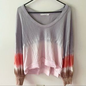 Free People Long Sleeve Tee Tie Dye Combo